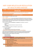 HAP31806 - Molecular Regulation of Health and Disease