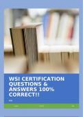 WSI CERTIFICATION QUESTIONS & ANSWERS 100&percnt; CORRECT&excl;&excl;