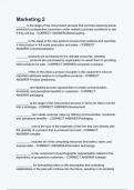Marketing 2 questions and correct answers with explanation