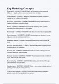 Key Marketing Concepts Questions and Answers 100&percnt; Pass