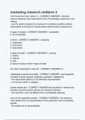 marketing research midterm 2 Questions and Answers 100&percnt; Pass