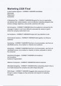 Marketing 2320 Final Questions and Answers 100&percnt; Pass