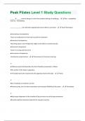 Peak Pilates Level 1 Study Questions & Answers Solved 100&percnt; Correct&excl;&excl;