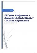 LPL4801 Assignment 1 Semester 2 2024 &lpar;526694&rpar; - DUE 26 August 2024