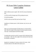 PE Exam With Complete Solutions Latest Update