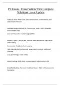 PE Exam - Construction With Complete Solutions Latest Update