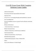 Civil PE Exam Exam With Complete Solutions Latest Update