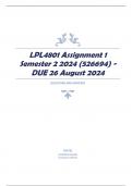 LPL4801 Assignment 1 Semester 2 2024 &lpar;526694&rpar; - DUE 26 August 2024