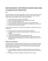 MIS research: reference disciplines and a cumulative tradition