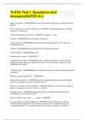 TLETA Test 1 Questions And Answers&lpar;RATED A&plus;&rpar;