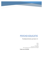 Psycho-educatie praktijkoriëntatie blok 2.2 / 2.4