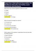 Supervisor International Association for Healthcare Security and Safety exam Questions And Answers 