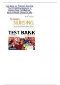 Test Bank for Pediatric Nursing&colon; The Critical Components of Nursing Care&comma; 2nd Edition&comma; Kathryn Rudd&comma; Diane Kocisko