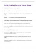 NCSF-Certified Personal Trainer Exam All Possible Questions and Answers with complete solution