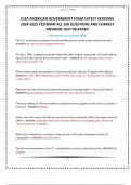 CLEP AMERICAN GOVERNMENT EXAMS 