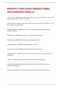 PROPERTY TYPES LATEST UPDATED TERMS WITH ANSWERS&sol;RATED A&plus;