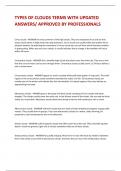 TYPES OFCLOUDS TERMS WITH UPDATED ANSWERS&sol;APPROVED BY PROFESSIONALS