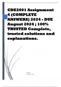 CDE2601 Assignment 4 &lpar;COMPLETE ANSWERS&rpar; 2024 - DUE August 2024 &semi; 100&percnt; TRUSTED Complete&comma; trusted solutions and explanations&period;