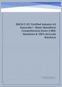 SACA C-101 Certified Industry 4&period;0 Associate I - Basic Operations Comprehensive Exam &vert;&vert; With Questions & 100&percnt; Accurate Solutions