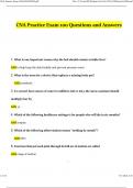 CNA Practice Exam 100 QUESTIONS Updated Questions and Answers &lpar;2024&sol;2025&rpar; &lpar;Verified Answers&rpar;