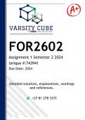 FOR2602 Assignment 1 &lpar;DETAILED ANSWERS&rpar; Semester 2 2024 - DISTINCTION GUARANTEED 