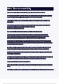 Web Site Accessibility Exam elaborations Questions with 100 &percnt; Correct Answers &vert; Verified