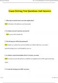 Driving Test Guam Updated Questions and Answers &lpar;2024&sol;2025&rpar; &lpar;Verified Answers&rpar;