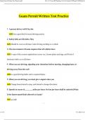 Guam Permit Written Test Practice Updated Questions and Answers &lpar;2024&sol;2025&rpar; &lpar;Verified Answers&rpar;