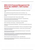 WGU C214 Financial Management OA Study Set &vert; NEWEST &vert; 100&percnt; Verified correct