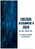 CDE2601 Assignment 4 2024 &vert; Due August 2024