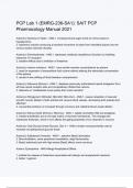 PCP Lab 1 &lpar;EMRG-236-SA1&rpar;  SAIT PCP Pharmacology Manual 2021 Exam &lpar;elaborations&rpar; Questions & answers &vert; latest update version 2024 &vert; Verified 100&percnt; Correct Explations &vert; Already Passed Graded A&plus;&vert; Actual Complete Solution -  DISTINCTION GUARANTEED 