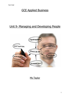 Unit 9 -Managing and developing people