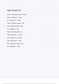 Quiz 18 and 19 Exam &lpar;elaborations&rpar; Questions & answers &vert; latest update version 2024 &vert; Verified 100&percnt; Correct Explations &vert; Already Passed Graded A&plus;&vert; Actual Complete Solution -  DISTINCTION GUARANTEED 
