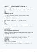 Quiz-502 Early and Middle Adolescence Exam &lpar;elaborations&rpar; Questions & answers &vert; latest update version 2024 &vert; Verified 100&percnt; Correct Explations &vert; Already Passed Graded A&plus;&vert; Actual Complete Solution -  DISTINCTION GUARANTEED 
