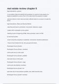 real estate review chapter 8 Exam &lpar;elaborations&rpar; Questions & answers &vert; latest update version 2024 &vert; Verified 100&percnt; Correct Explations &vert; Already Passed Graded A&plus;&vert; Actual Complete Solution -  DISTINCTION GUARANTEED 
