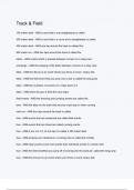 Track & Field Exam &lpar;elaborations&rpar; Questions & answers &vert; latest update version 2024 &vert; Verified 100&percnt; Correct Explations &vert; Already Passed Graded A&plus;&vert; Actual Complete Solution -  DISTINCTION GUARANTEED 