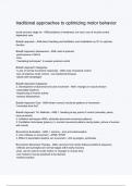 traditional approaches to optimizing motor behavior Exam &lpar;elaborations&rpar; Questions & answers &vert; latest update version 2024 &vert; Verified 100&percnt; Correct Explations &vert; Already Passed Graded A&plus;&vert; Actual Complete Solution -  DISTINCTION GUARANTEED 