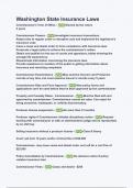 Washington State Insurance Laws  Correct Questions & Answers&lpar;GRADED A&plus;&rpar; Examination