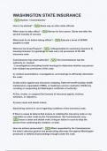 WASHINGTON STATE INSURANCE  Correct Questions & Answers&lpar;GRADED A&plus;&rpar; Examination