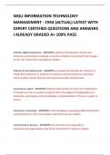 WGU INFORMATION TECHNOLOGY MANAGEMENT - C954 &lpar;ACTUAL&rpar; LATEST 2024 WITH EXPERT CERTIFIED QUESTIONS AND ANSWERS I ALREADY GRADED A&plus; 100&percnt; PASS   