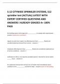 S-12 CITYWIDE SPRINKLER SYSTEMS&comma; S12 sprinkler test &lpar;ACTUAL&rpar; LATEST 2024 WITH EXPERT CERTIFIED QUESTIONS AND ANSWERS I ALREADY GRADED A&plus; 100&percnt; PASS 
