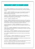 BIOLOGY UNIT 3 EXAM 2024