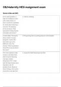 OB MATERNITY HESI EXAM 2023 LATEST UPDATE QUESTIONS AND ANSWERS&sol;ALREADY PASSED A&plus;