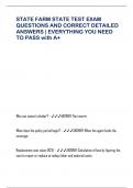 STATE FARM STATE TEST EXAM QUESTIONS AND CORRECT DETAILED ANSWERS &vert; EVERYTHING YOU NEED TO PASS with A&plus;