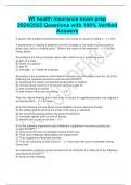 WI health insurance exam prep  2024&sol;2025 Questions with 100&percnt; Verified  Answers 
