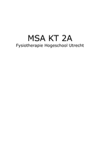 Samenvatting MSA KT 2A