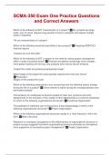 SCMA-350 Exam One Practice Questions and Correct Answers
