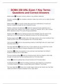SCMA 350 UNL Exam 1 Key Terms- Questions and Correct Answers