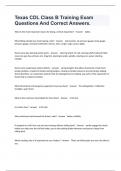 Texas CDL Class B Training Exam Questions And Correct Answers&period;