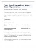 Texas Class B Exempt Study Guides Exam Fully Answered&period;